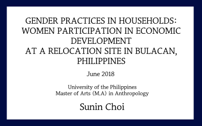 Gender Practicies in Households: Women Participation in Economic Development at a Relocation Site in Bulacan, Philippines